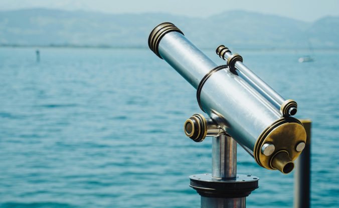 telescope on a pier